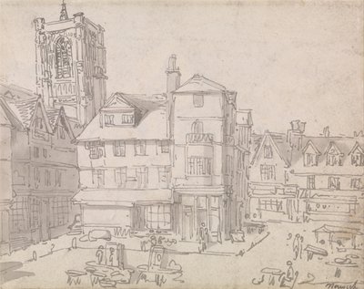 Norwich Market Place af Thomas Rowlandson